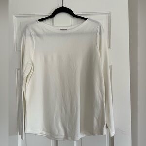 Chico’s Ecru Bateau Neck Shirttail Hem Pullover Sweater - Medium (Chico’s 1) NWT